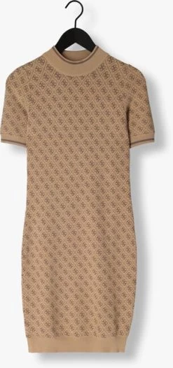 Bruine Guess Mini Jurk Ss Lise 4g Logo Swtr Dress -Mode Kledingwinkel 249728 5