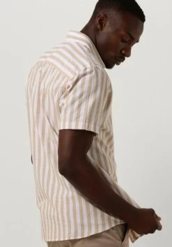 Camel Selected Homme Casual Overhemd Slhslimnew-linen Shirts Ss Classic W