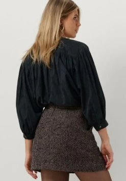 Donkerblauwe By-bar Blouse Lucy Structure Blouse